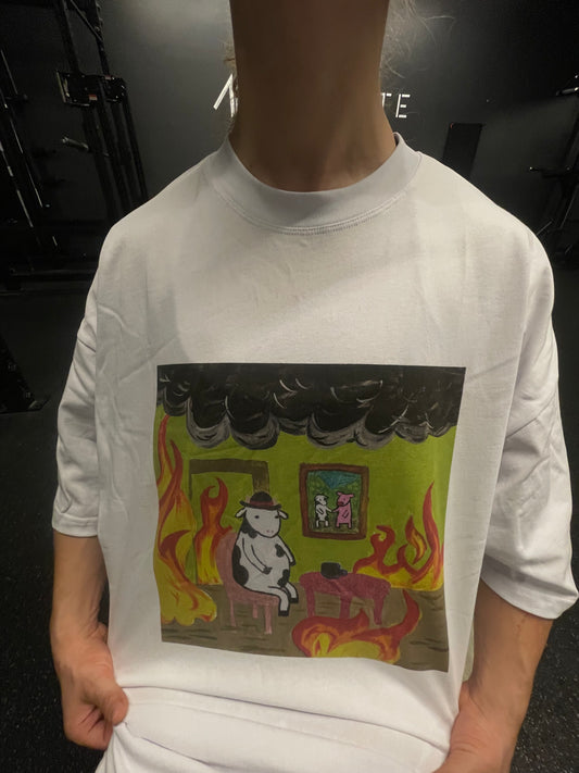 This is Fine Cow Premium Oversized Tee