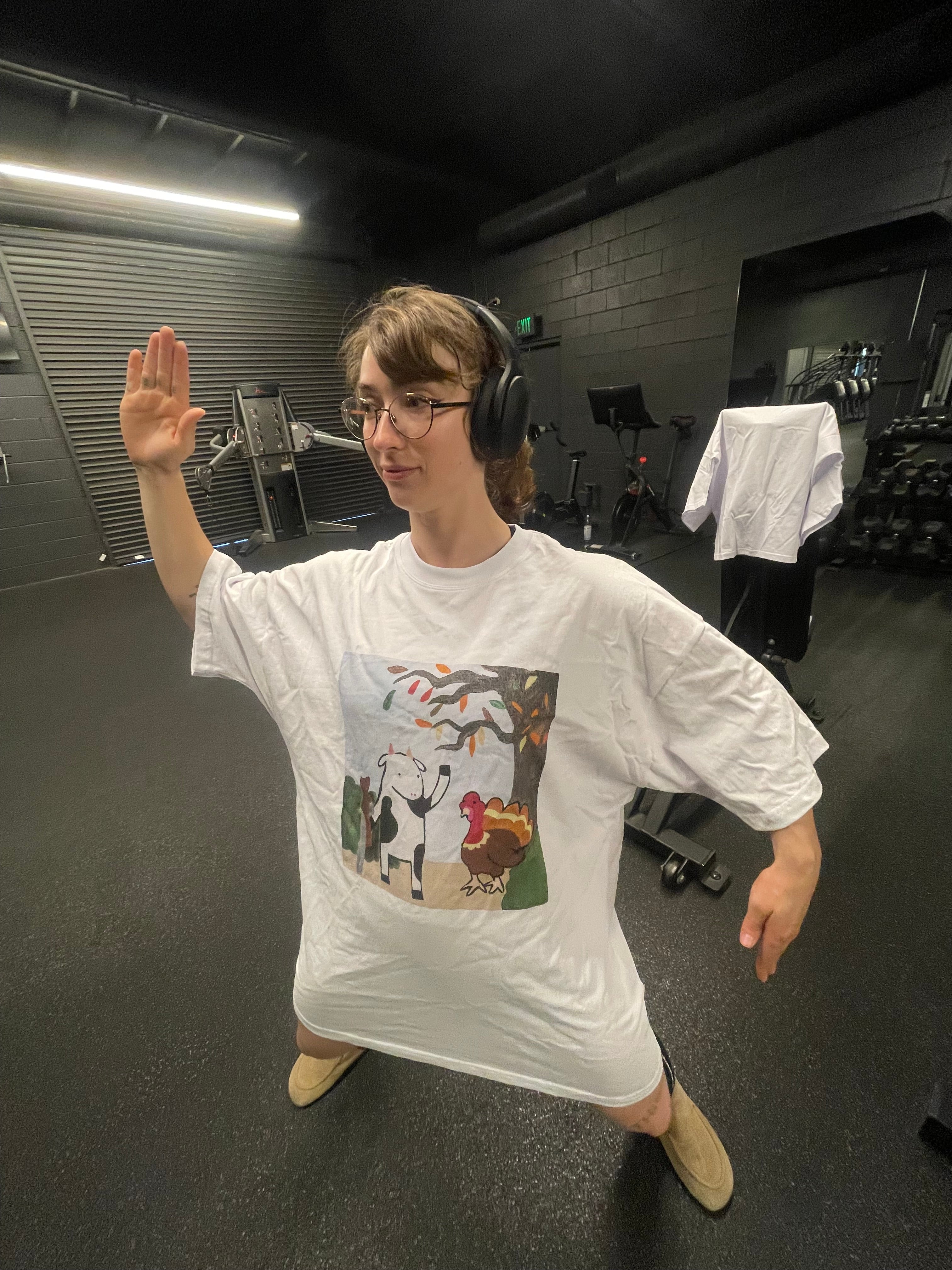 Turkey Time Cow Premium Oversized Tee