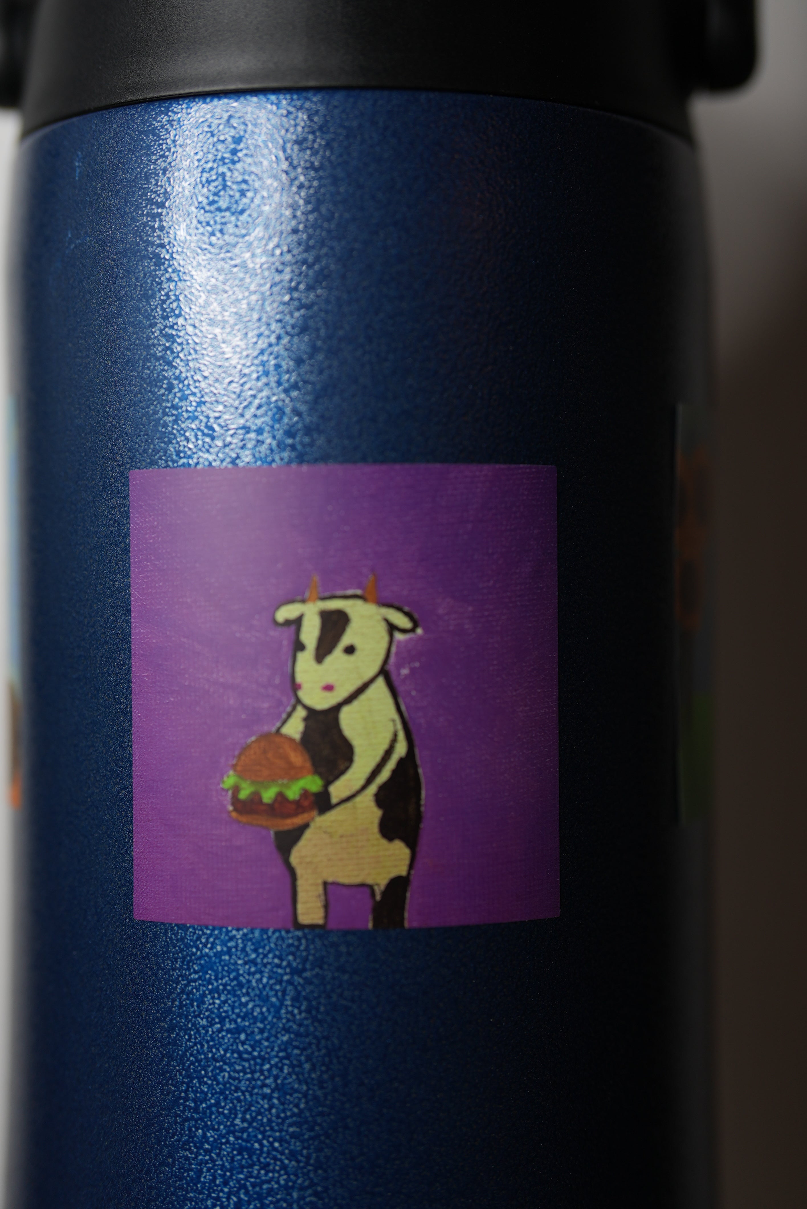 Carnivorous Cow (burger beef) Premium Sticker Print